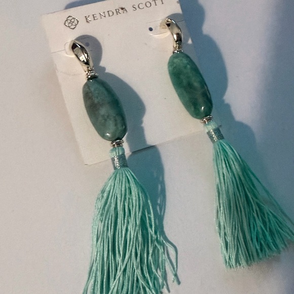 Kendra Scott Aqua Tassel Earrings - Picture 2 of 7